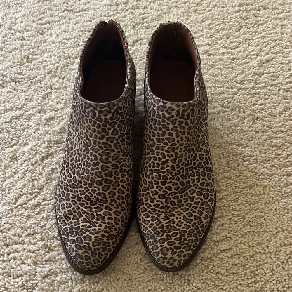 Lucky Brand Brown Ankle Booties with Speckled Texture